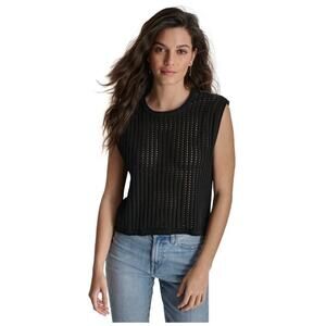 Ralph Lauren Denim & Supply Black‎ Mesh Sleeveless Cotton Top Women's Size XS